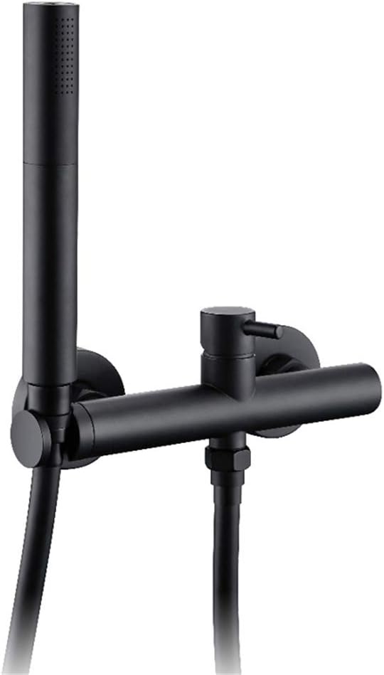 Matte Black Bathroom Shower Set Bathroom Brass Wall Mounted Faucet Wall 2 Ways Shower Handheld Spray Sets