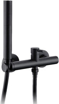 Matte Black Bathroom Shower Set Bathroom Brass Wall Mounted Faucet Wall 2 Ways Shower Handheld Spray Sets