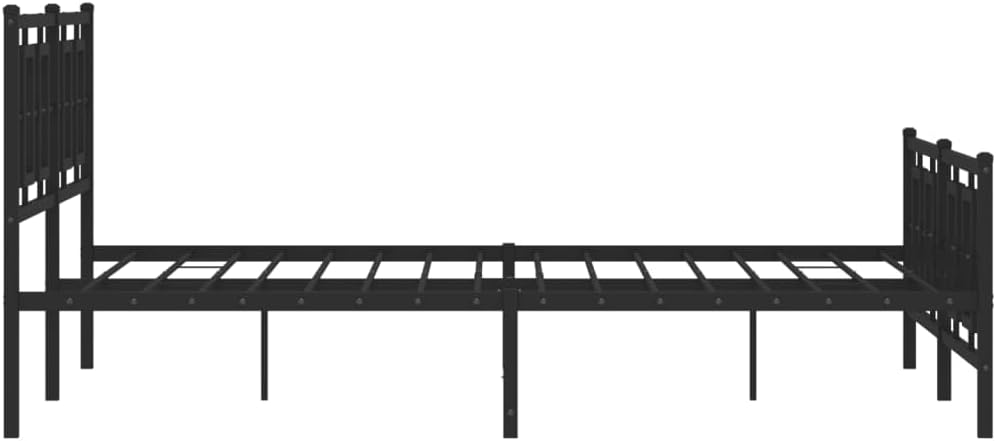 Metal Bed Frame Queen Size with Footboard Black 59.1'x78.7' Steel Platform Bed Frame Sturdy Bedframe with Underbed Storage Space for Bedroom