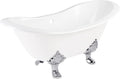 Signature Hardware 915546-72-RH-ND Arabella 72' Cast Iron Soaking Clawfoot Tub with Pre-Drilled Overflow Hole and 7' Rim Holes - Less Drain - White/Chrome Feet