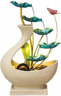 Tabletop Fountains Iron Desktop Fountain Circulating Water Lotus Decoration Zen Meditation Ornament Indoor Fountains