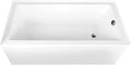 Aqua Eden CVTAP663222R5 66' Acrylic Rectangular 3-Wall Alcove Tub, Right Hand Drain, Glossy White/Oil Rubbed Bronze