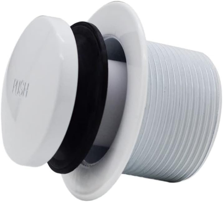 Westbrass A326-50 22-1/2' Brass Bath Waste & Overflow Assembly with Tip-Toe Drain Plug and 2-Hole Faceplate, Powder Coat White