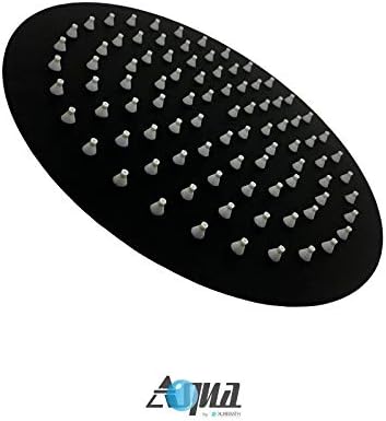 Aqua Rondo Matte Black Shower Set w/Ceiling Mount 8' Rain Shower and Tub Filler