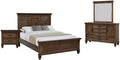 Coaster Franco Queen Bed 4-Piece Set, Burnished Oak