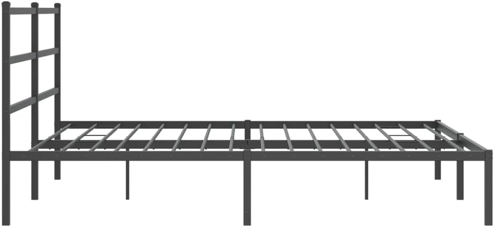 Metal Bed Frame with Headboard Black King Size Platform Bed Frame 76'x79.9' Steel Construction Underbed Storage Space for Bedroom Furniture