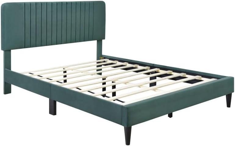 4-Pieces Bedroom Sets Queen Size Upholstered Platform Bed w/Two Nightstands and Storage Bench,for Indoor Bedroom Furniture