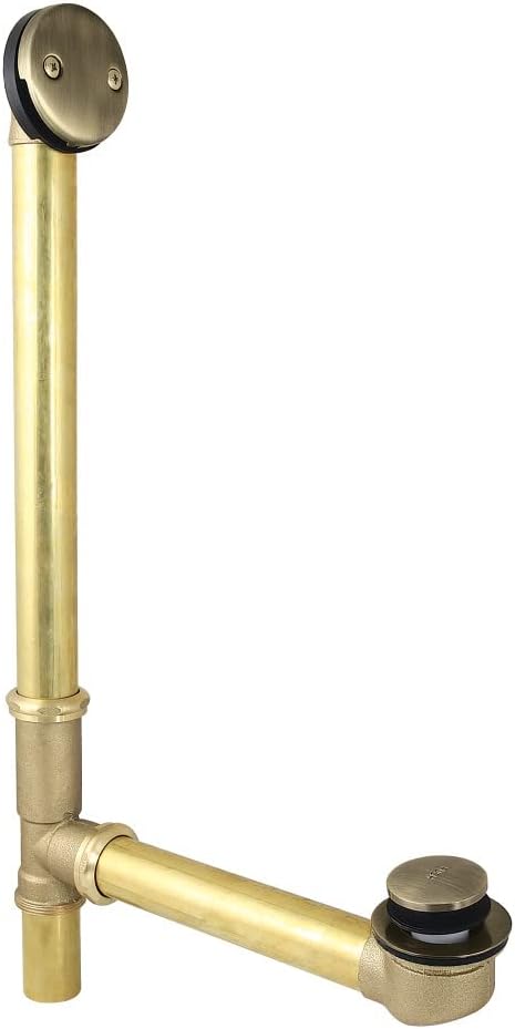 Kingston Brass DTT2183 23-Inch Tip-Toe Tub Waste and Overflow, 20 Gauge, Antique Brass
