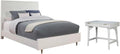 Home Square 2-Piece Set with King Panel Bed & Bedroom Vanity in White