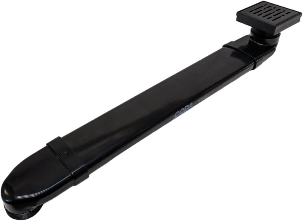 Generic CODA The Shower Drain Relocator Mover with SereneDrains Stainless Steel 4'' Square Shower Drain (Matte Black Drain)