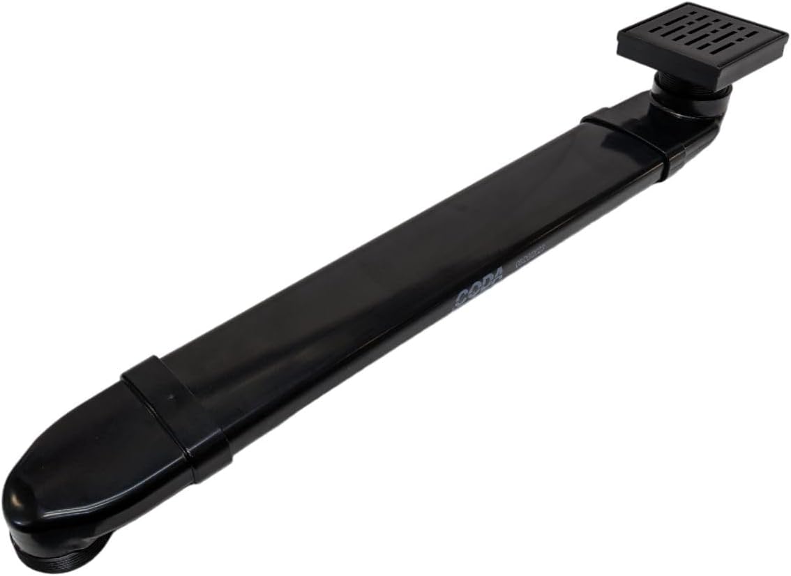 Generic CODA The Shower Drain Relocator Mover with SereneDrains Stainless Steel 4'' Square Shower Drain (Matte Black Drain)