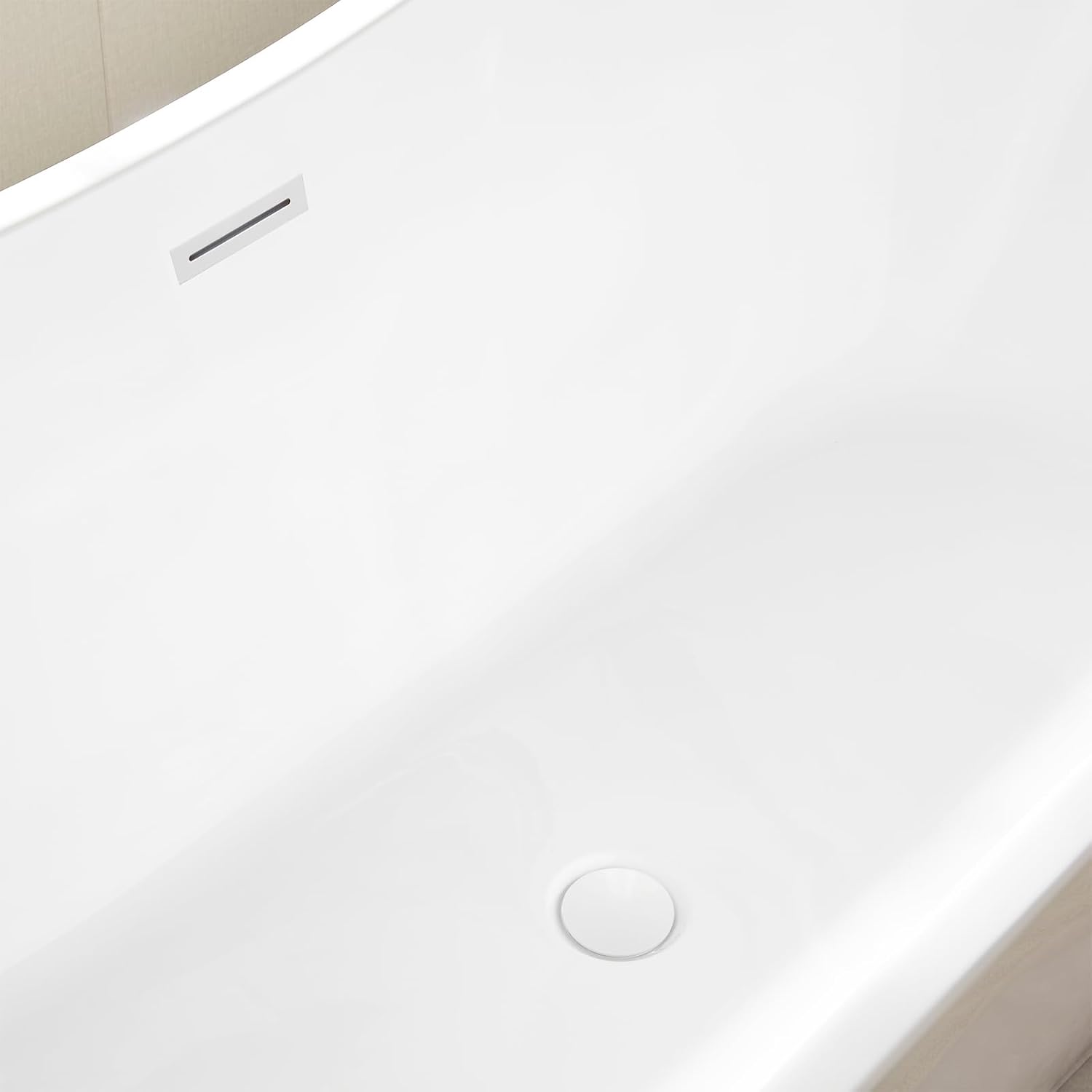 Vanity Art 71' Freestanding Bathtub | Free Standing Tub Stand Alone Tub with Contemporary Design for Soaking and Bathing, Overflow and Pop-up Drain with UPC Certified, Acrylic, VA6517-PW