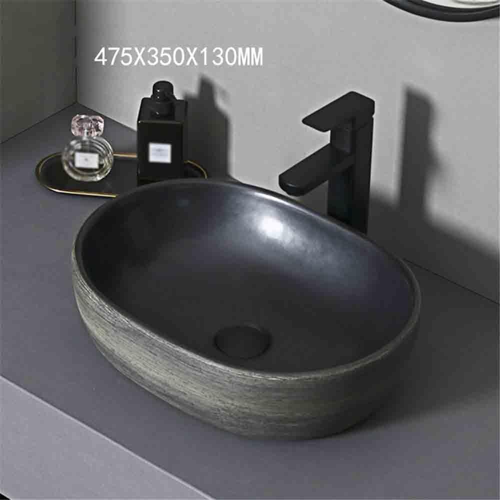 Bathroom Sinks Small Countertop Basin Oval Washbasin Household Bathroom with Accessories Console Sinks(