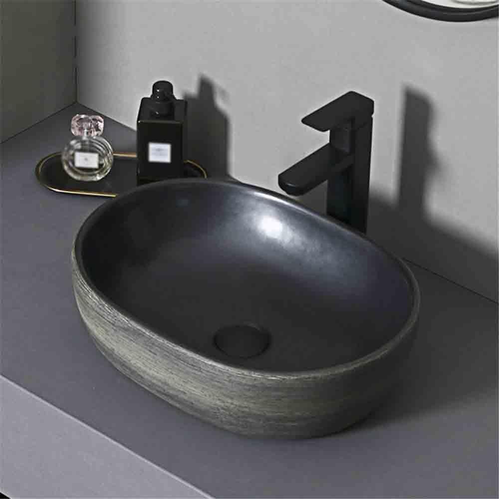 Bathroom Sinks Small Countertop Basin Oval Washbasin Household Bathroom with Accessories Console Sinks(
