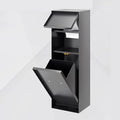 Shower Niche with Built-in Trash Can, Stainless Steel Bathroom Storage Rack, Built-in Bathroom Niche, Wall-Mounted Trash Can Cabinet, Multi-Functional Toilet Paper Holder,Gray