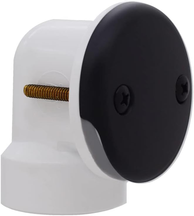 Westbrass D4942-4-62 1-1/2' x 12' Bath Waste & Overflow Assembly with Two-Hole Faceplate Cover and Twist & Close Drain Plug - Sch. 40 PVC, Matte Black (4-Pack)
