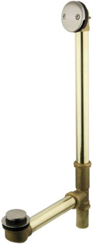 Kingston Brass DTT2188 Tip-Toe Bath Tub Drain and Overflow, Brushed Nickel 26.81 x 12 x 3.19