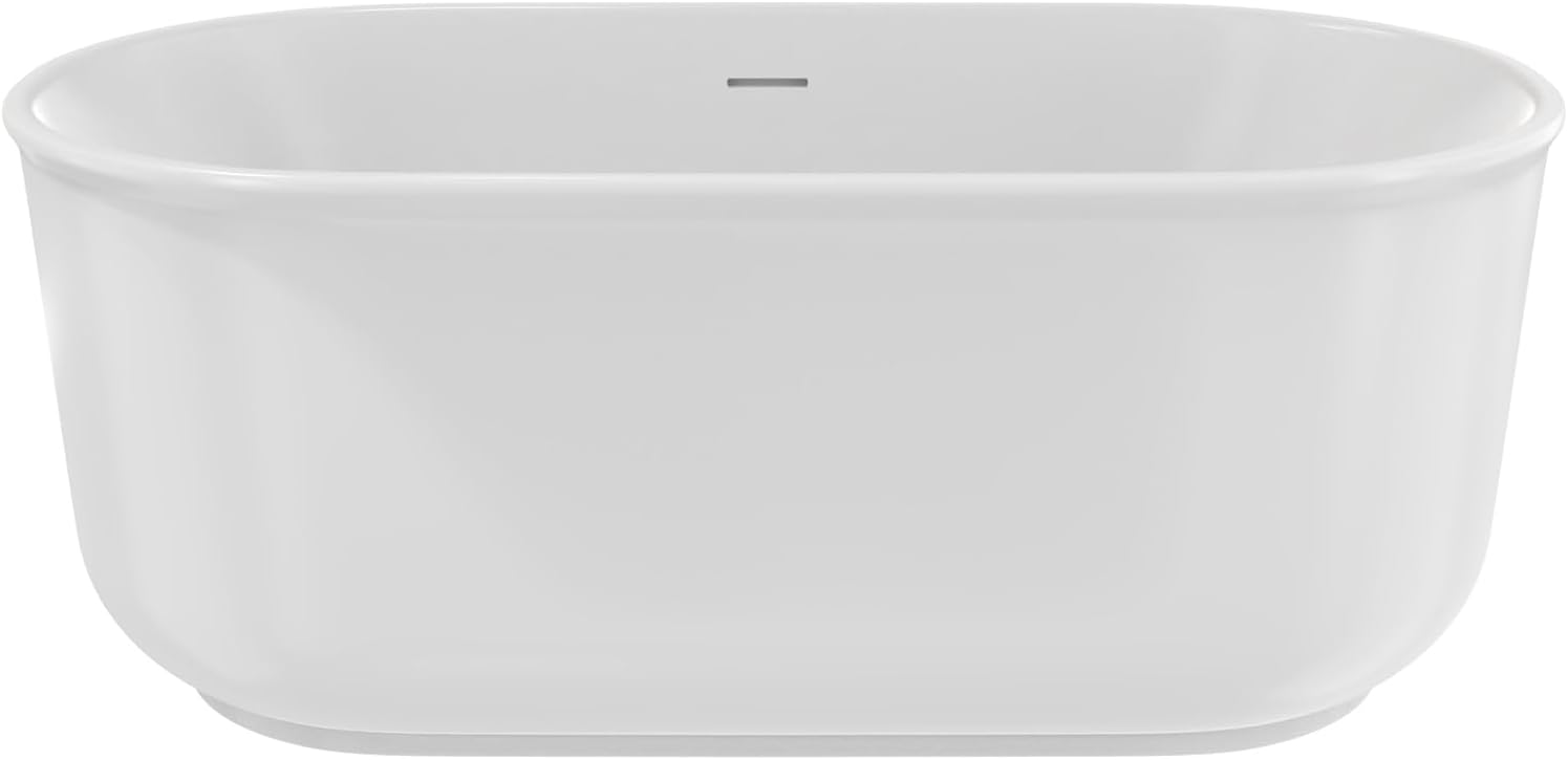 Alliance Pro 59 in. L x 31-1/2 in. W x 23-5/8 in. H Freestanding Acrylic Bathtub, Matte Black Drain