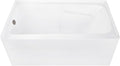 Aqua Eden CVTAP543023L5 54' Acrylic Rectangular 3-Wall Alcove Tub with Armrests, Left Hand Drain, Glossy White/Oil Rubbed Bronze