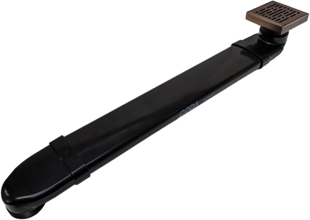CODA The Shower Drain Relocator Mover with SereneDrains Stainless Steel 4' Square Shower Drain (Oil Rubbed Bronze Drain)