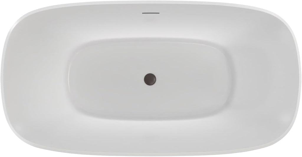 Elegance 59 in. L x 31 in. W x 23-5/8 in. H Freestanding Acrylic Bathtub, Oil Rubbed Bronze Drain