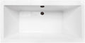 Kingston Brass VTSQ663422M5 66' Acrylic Rectangular Double Ended Freestanding Tub with Overflow/Drain Assembly, Glossy White/Oil Rubbed Bronze