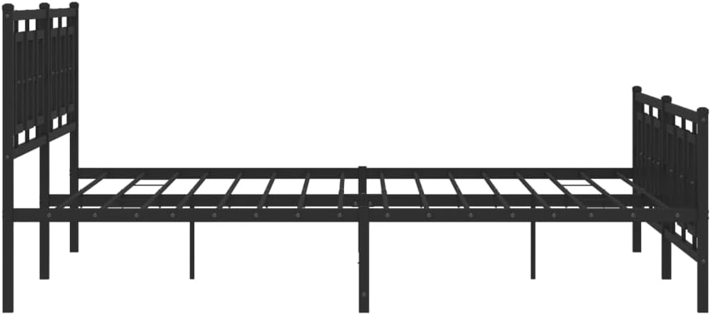 Metal Bed Frame with Footboard Black King Size Steel Platform Bed Frame Heavy Duty Bedframe with Underbed Storage for Bedroom Furniture