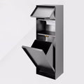 Shower Niche with Built-in Trash Can, Stainless Steel Bathroom Storage Rack, Built-in Bathroom Niche, Wall-Mounted Trash Can Cabinet, Multi-Functional Toilet Paper Holder,Light Gray
