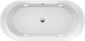 Carver Tubs - Aiden 65' - Modern White Freestanding Soaking Bathtub - w/LED Lights - White Acrylic Fiberglass Oval Bath Tub With Chrome Drain Overflow - Deep Relaxing Soak - 65″L x 29'W x 22'H