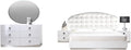 Best Master France 5-Piece Faux Leather East King Bedroom Set in White Lacquer