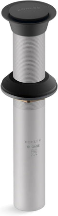 KOHLER K-33151-BL Bathroom Sink Clicker Drain w/o Overflow, Premium Metal, Corrosion Resistant, Matte Black