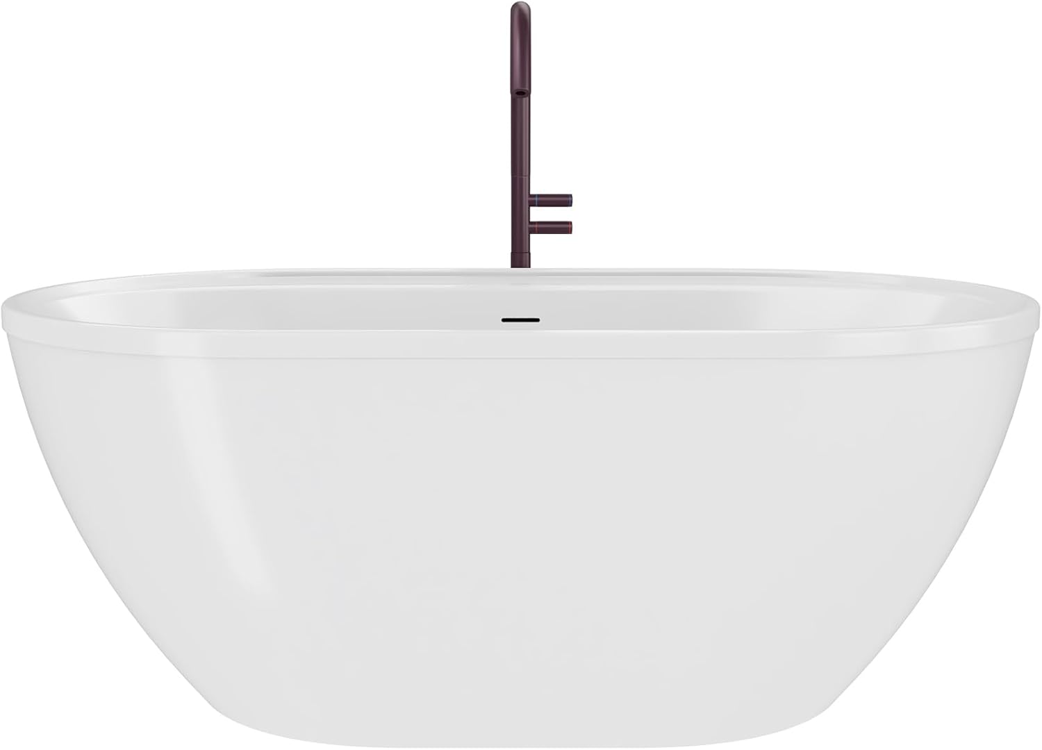 DreamLine Essence 60 1/4 inch L x 34 1/4 inch W x 23 5/8 inch H Freestanding Acrylic Bathtub with Oil Rubbed Bronze Drain