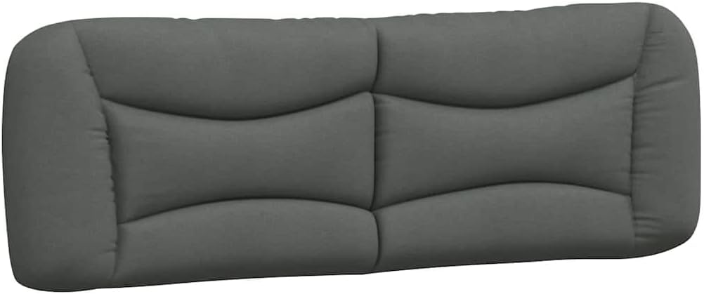 Queen Size Bed Frame with Dark Grey Polyester Fabric and Decorative Inlays, Modern Design with Cushioned Headboard and Solid Pine Wood Construction, 4-Piece Set for Bedroom