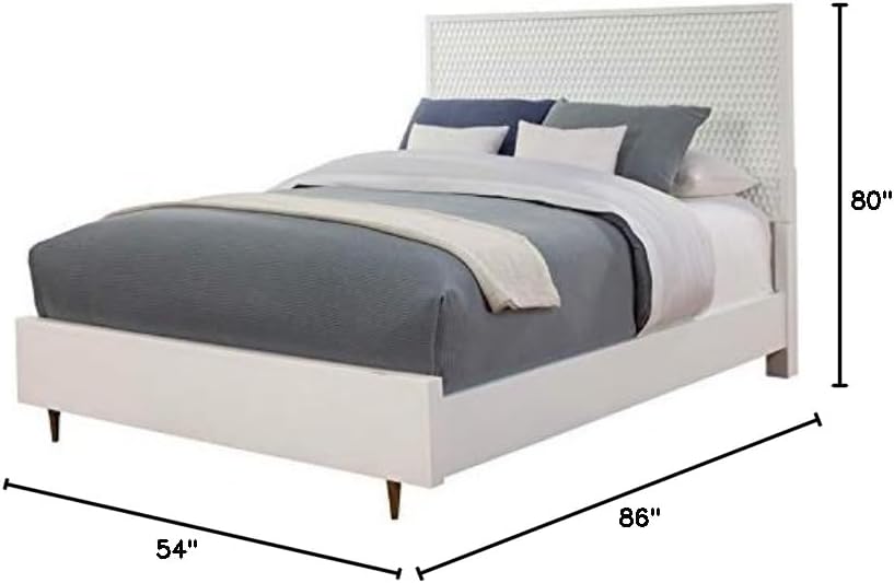 Home Square 2-Piece Set with King Panel Bed & Bedroom Vanity in White