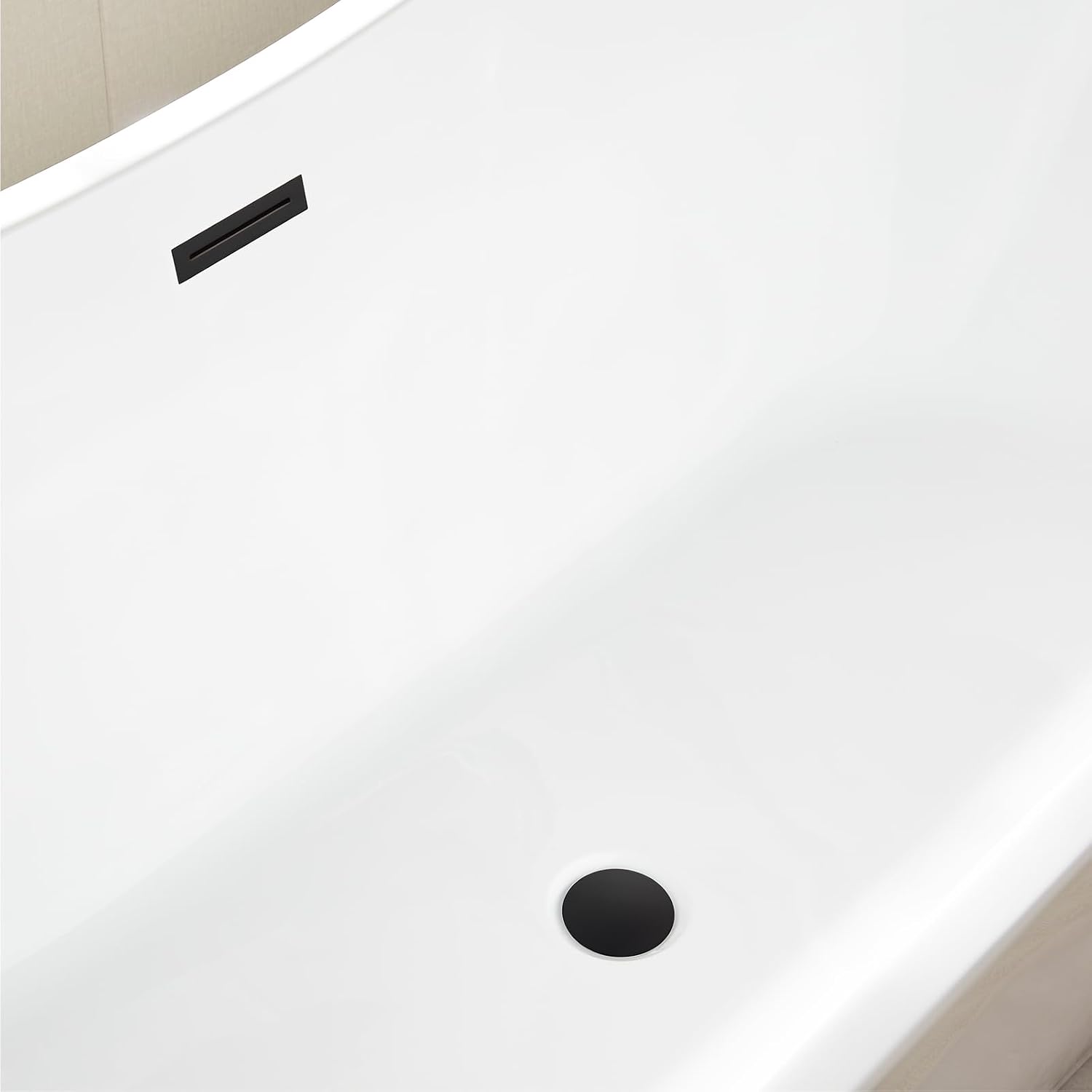Vanity Art 71' Freestanding Bathtub | Free Standing Tub Stand Alone Tub with Contemporary Design for Soaking and Bathing, Overflow and Pop-up Drain with UPC Certified, Acrylic, VA6517-MB