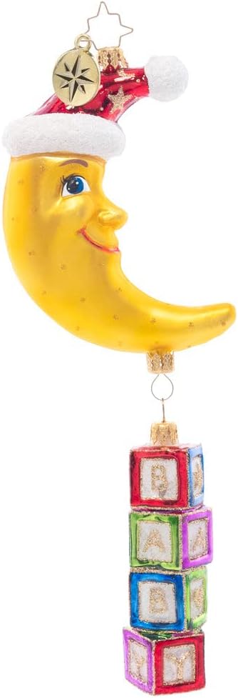Christopher Radko Hand-Crafted European Glass Christmas Decorative Ornament, to The Moon and Back