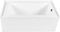 Aqua Eden CVTDE603122R5 60' Acrylic Rectangular 3-Wall Alcove Tub, Right Hand Drain, Glossy White/Oil Rubbed Bronze