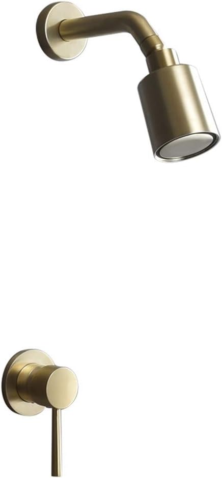 Bathroom Shower Faucet Set in-Wall Copper Brushed Gold/Black/Chrome Shower Head Concealed Shower Set Bath Spray Rainfall Shower System,Gold