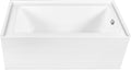 Aqua Eden CVTDE603122R8 60' Acrylic Rectangular 3-Wall Alcove Tub, Right Hand Drain, Glossy White/Brushed Nickel