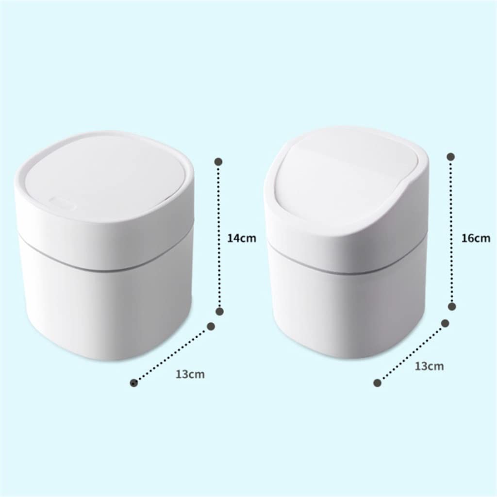 Mini Desktop Multifunctional Trash Can Home Car Storage Bucket Accessories with Lid Garbage Bin Nordic Living Room Office(Blue,D)