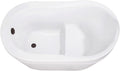 Kingston Brass VTRS523030M5 52' Acrylic Oval Single Slipper Freestanding Tub with Overflow/Drain Assembly and Integral Seat, Glossy White/Oil Rubbed Bronze
