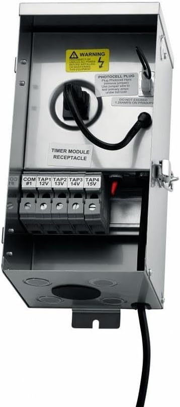 Kichler Contractor Series 300W Transformer in Stainless Steel, Low Voltage Outdoor Power Supply, 15CS300SS