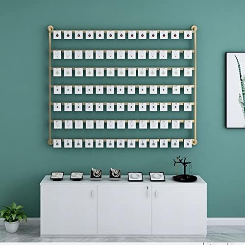 Wall-Mounted Jewelry Organizer - Metal Hanging Holder with Necklace Hooks - Stylish Closet Storage Shelf for Accessories, 80x120CM, Black - Perfect for Home Décor
