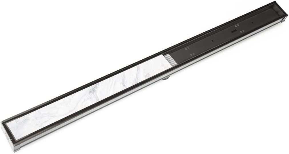 Infinity Drain S-LTIF 6572 ORB 72' S-PVC Series Low Profile Complete Kit with 2 1/2' Tile Insert Frame in Oil Rubbed Bronze