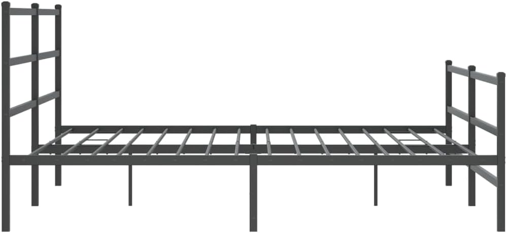 Metal Bed Frame King Size Black Steel Platform Bedframe with Footboard and Underbed Storage Space Sturdy Heavy Duty Bed Base for Bedroom Guest Room Home Furniture