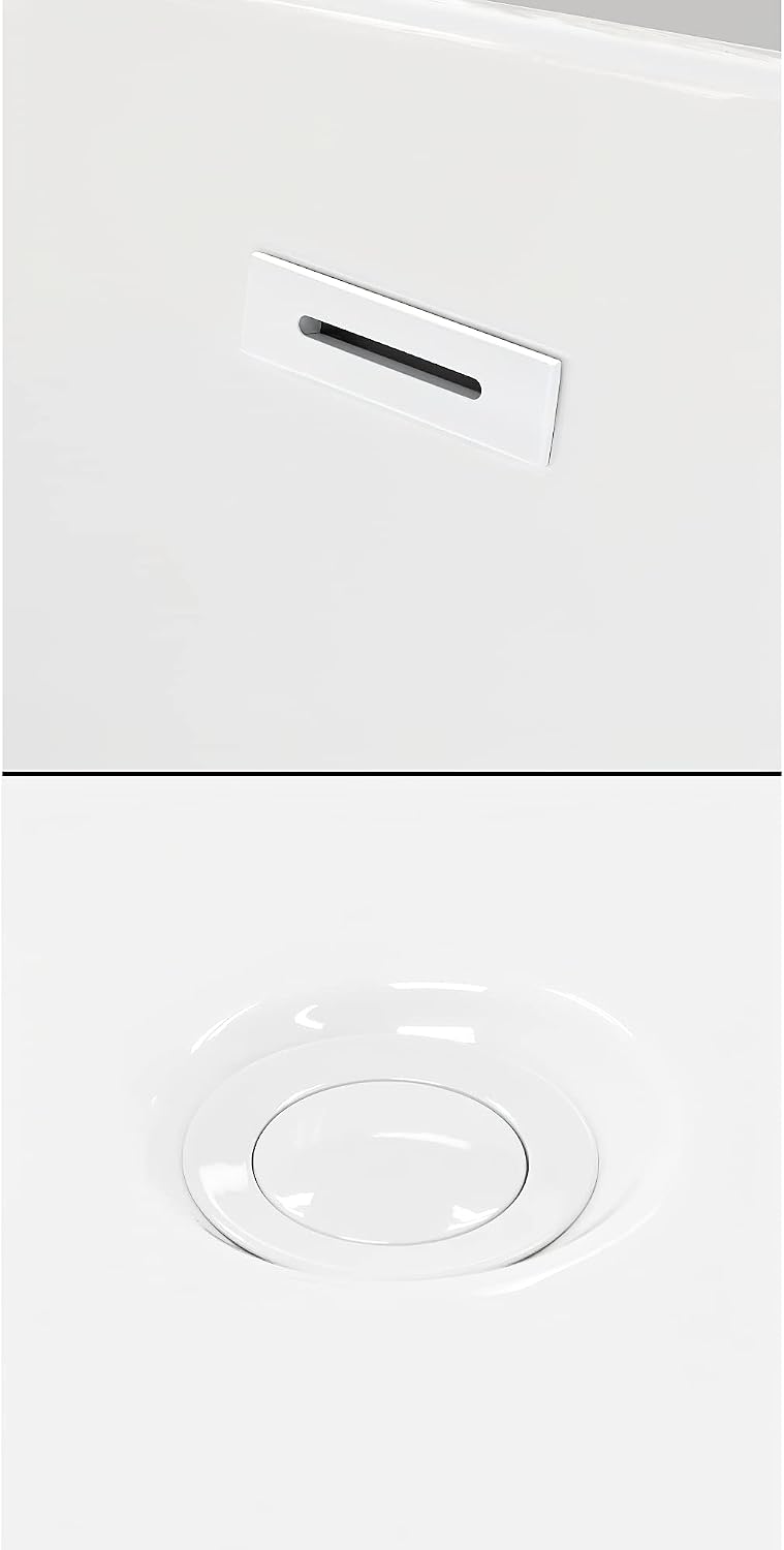 Carissa 67 Inch Freestanding Bathtub in White with Shiny White Trim and Floor Mounted Faucet in Matte Black