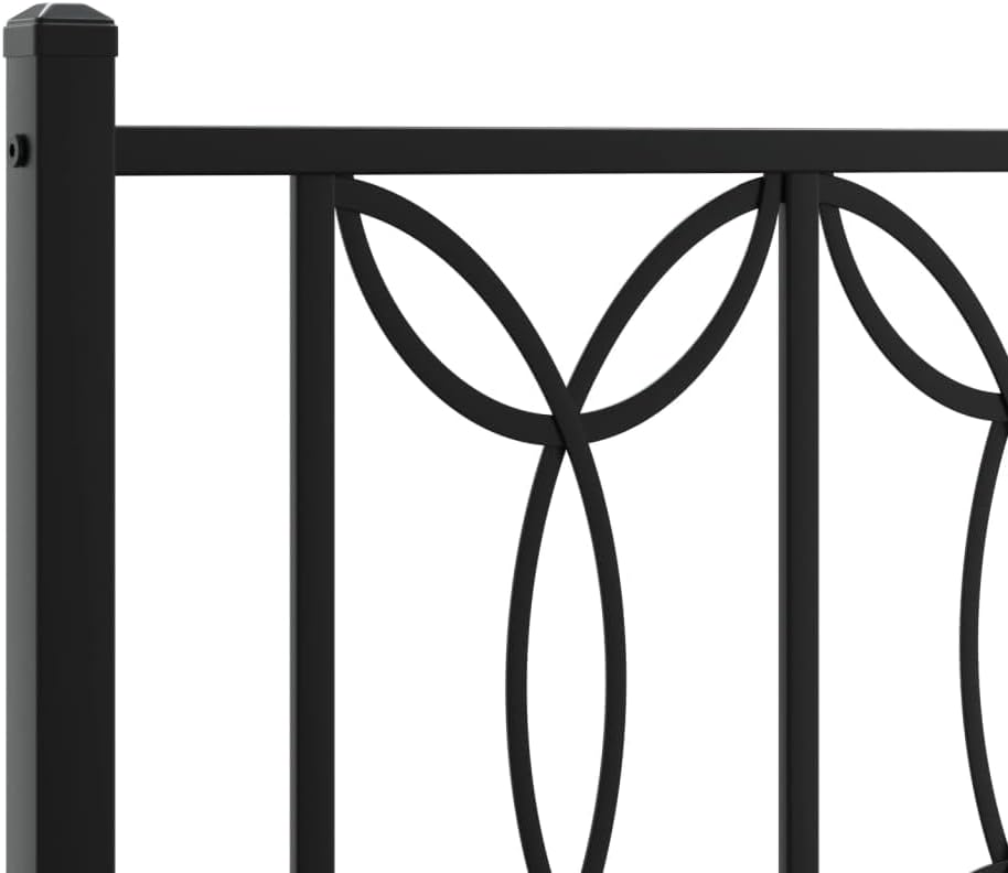 Metal Bed Frame Queen Size with Footboard Black Steel Platform Bed Frame 39.4'x78.7' Sturdy Bedframe for Bedroom Underbed Storage Space Heavy Duty Support