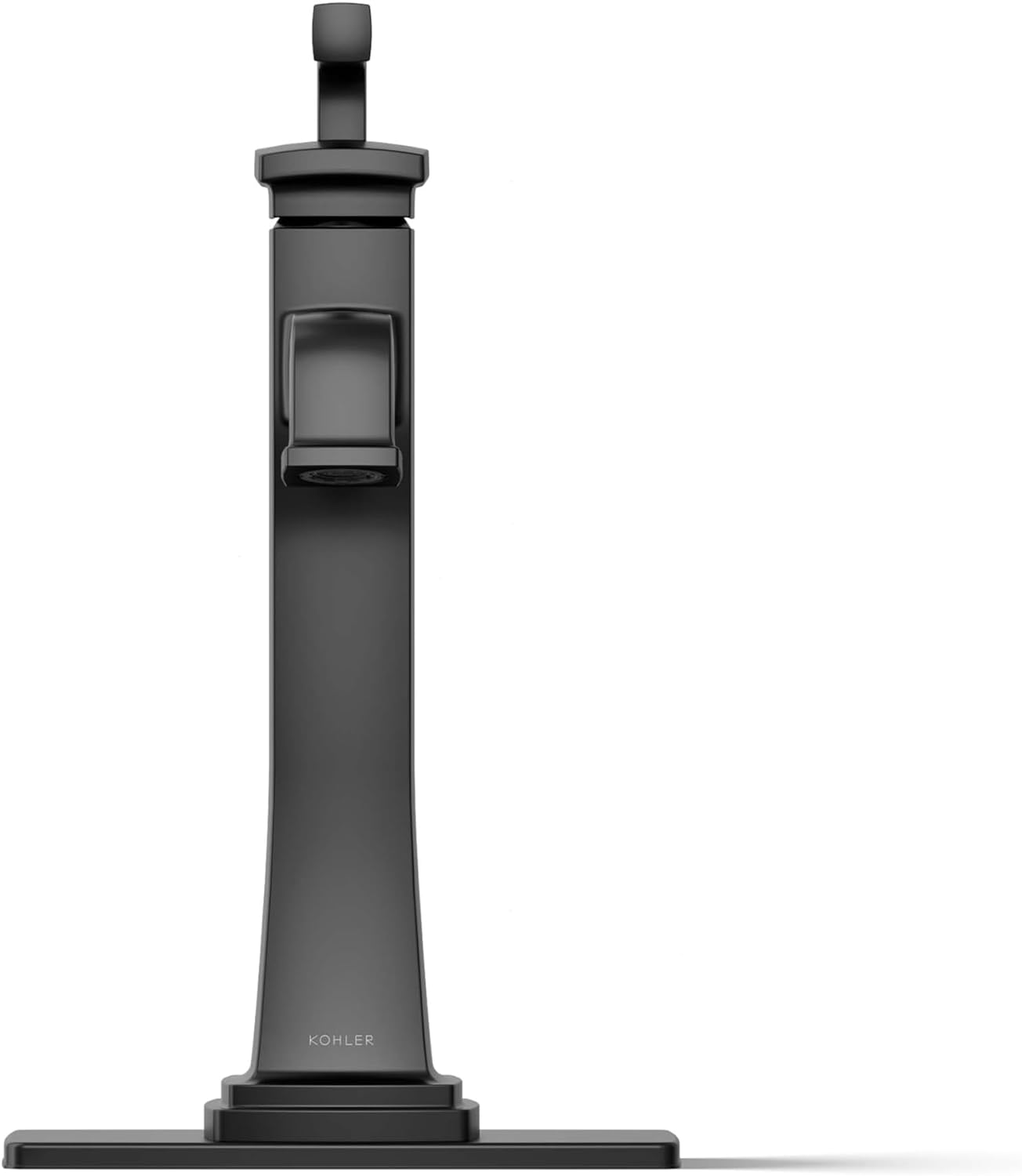 KOHLER K-26430-4K-BL Riff Tall Single-Handle Bathroom Sink Faucet, 1.0 GPM, Single-Hole, Modern Classic Design, Matte Black