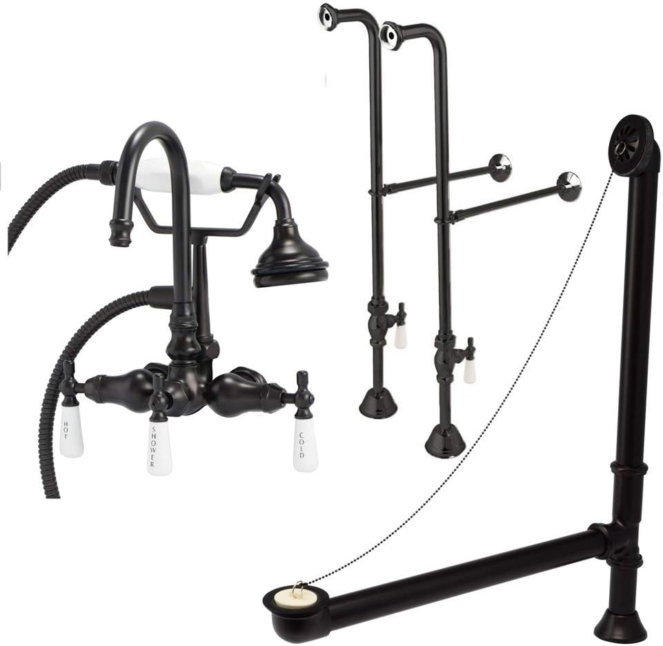 Vintage Tub & Bath Clawfoot Tub Freestanding Gooseneck Faucet Set