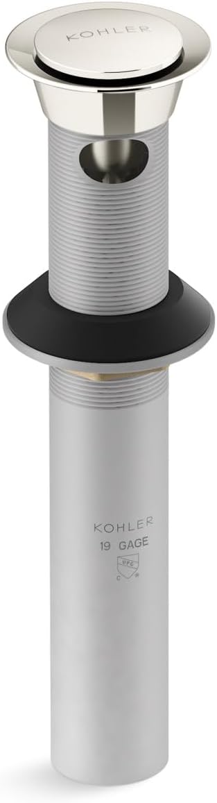 Kohler K-25322-SN Bathroom sink clicker drain with overflow, Vibrant Polished Nickel